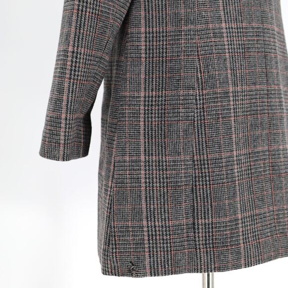 INC Int. Concepts Women Grey Plaid Wool Blend Classic Warm Walker Coat Size S - Picture 6 of 8